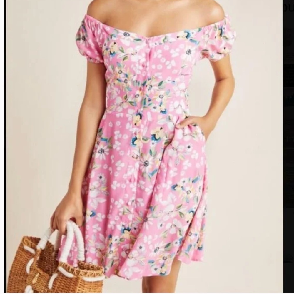 Nwt Anthropologie Yumi Kim Mercy Dress In Pink Floral